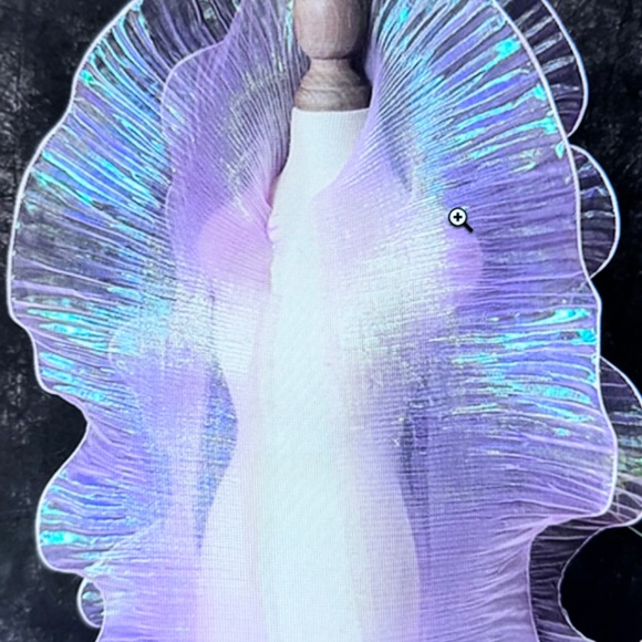 2 yards Mermaid Iridescent Gradient Chiffon Fabric with Ruffle Hem (ONLY RIBBON) - Picture 3 of 5